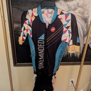 Bike Minded Geometric Cycling Jersey - Black and Multicolor